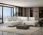 Turano Pearl White Leather Sectional Sofa Model LV00215 By ACME Furniture